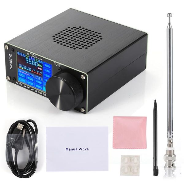 Rádio ats25 max si4732 receptor de rádio allband fm rds am lw mw sw ssb dsp ajuste de luz de fundo de varredura espectral/desligado ats25 max