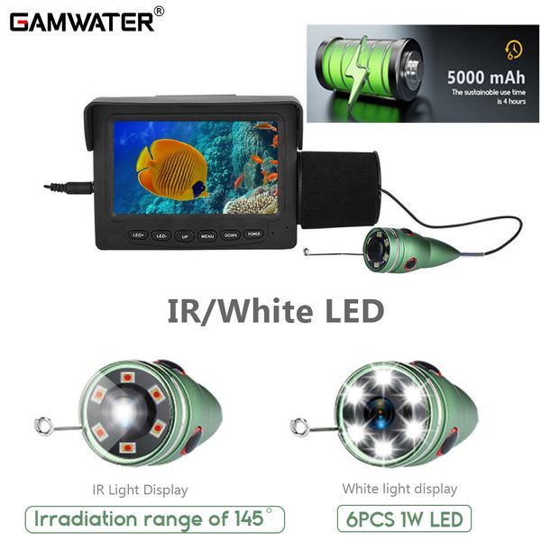 Fischfinder GAMWATER Video 43-Zoll-LCD-Monitor-Kamera-Kit mit 5000-mAh-Akku für Winter-Unterwasser-SeaRiver-Eisfischen 230629