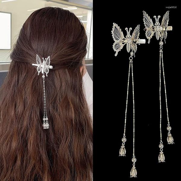 Fermagli per capelli Farfalla Nappa Tornante Frangia laterale Fronte Clip Copricapo Donna Girlds Trendy Accessori a becco d'anatra Copricapo