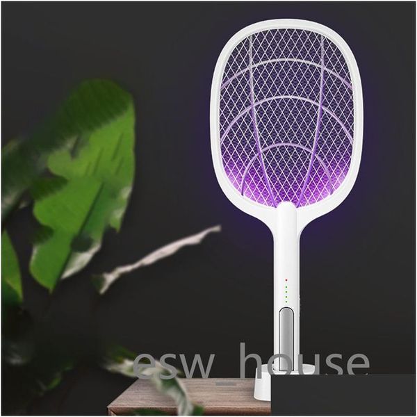 Controllo dei parassiti Zanzara elettrica Scacciamosche Zanzare Killer Lamp Usb Ricaricabile Bug Zapper Fly Bat Supply Drop Delivery Giardino domestico H Dhw8N