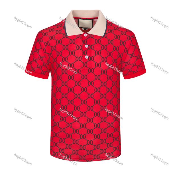 2023ss Summer Luxury Italy Polo Camicie firmate High Street Ricamo Giarrettiera Serpenti Little Bee Stampa Abbigliamento Mens Marca Polo Camicia M-3XL