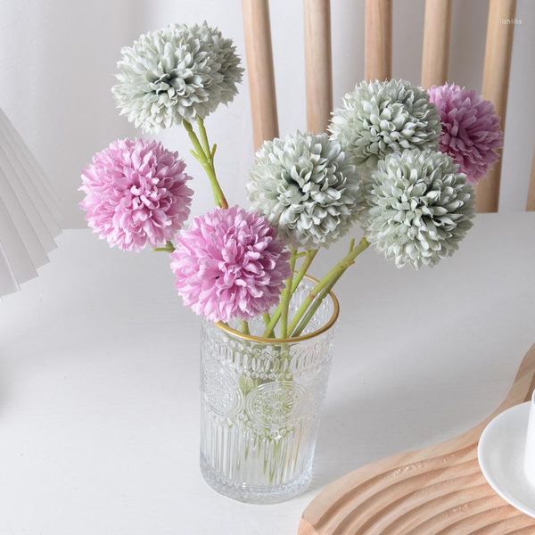 Декоративные цветы, имитирующие одноглавый одуванчик, шар, хризантема, гортензия, крупнолистный гиацинт, искусственный цветок