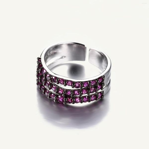 Cluster Rings GEM'S BALLET Design 925 Sterling Silver Brambles For Women Fine Jewelry Lab Created Ruby Hollow Out Ajustável Aberto