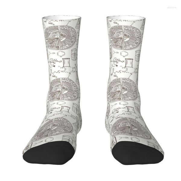 Herrensocken, süßes altes Chemie-Laborkleid, Unisex, atmungsaktiv, warm, 3D-gedruckt, Physik, Biologie, Mikrobiologie, Crew