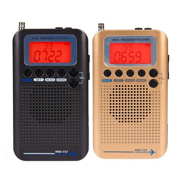 Radio Hrd737 Aeromobile Full Band Radio Display digitale portatile Radio Fm/am/sw/cb/air/vhf Ricevitore Ricevitore radio stereo a banda mondiale