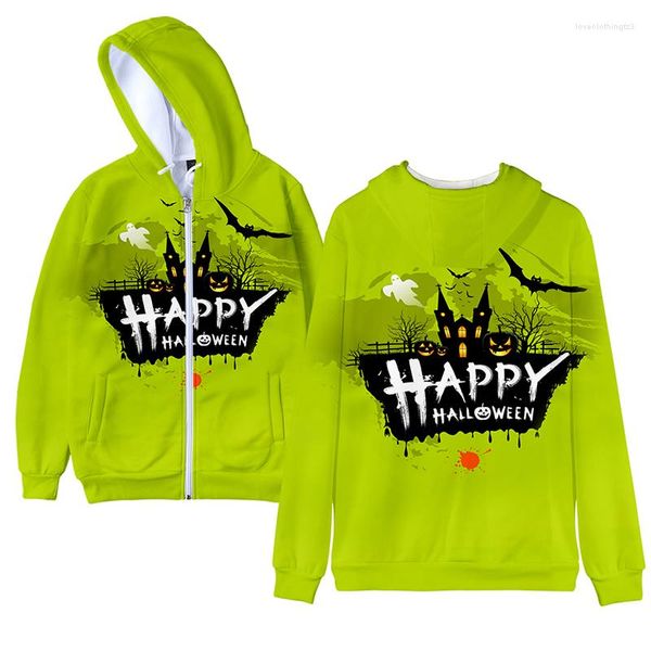 Herren Hoodies Happy Halloween Mode Sport 3D Hoody Print Männer Frauen Reißverschluss Jacken Tops Langarm Unisex Coole Kapuzenpullover