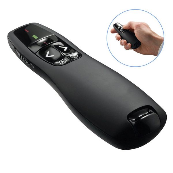 2.4Ghz USB Wireless Presenter Red Laser Pen Pointer PPT Remote Control com Handheld Pointer para PowerPoint Presentationwith Range de 30 Metros R400 Compatible