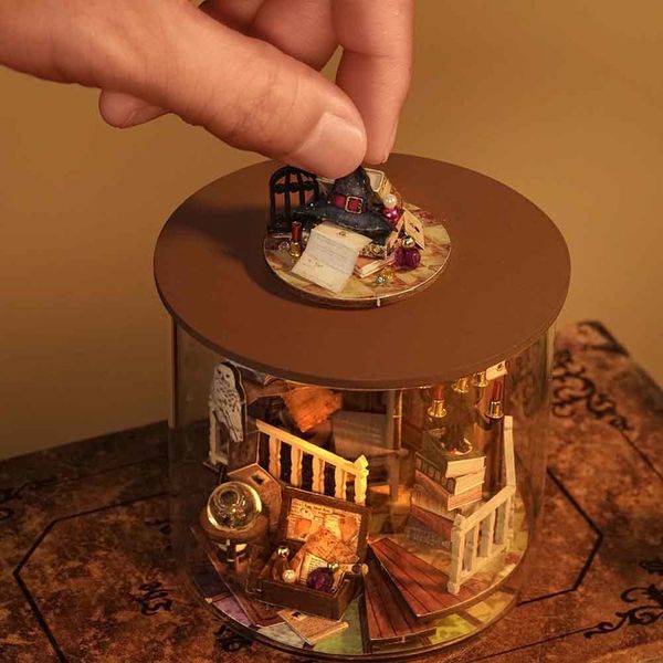 Accessori per la casa delle bambole Casa in legno 3D Diorama Giocattoli Casa delle bambole fatta a mano fai-da-te Modello di puzzle Casa delle bambole in miniatura fatta a mano con kit di mobili per bambini 230629