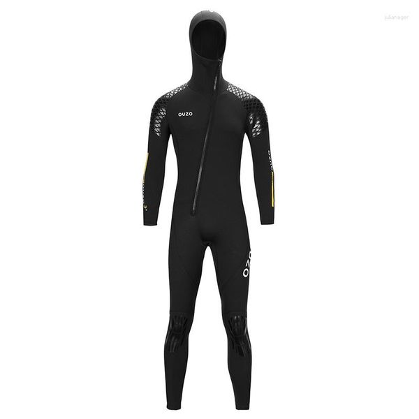 Costumi da bagno da donna 2023 Muta da uomo Neoprene da 3 mm Tenere al caldo in acqua fredda Muta monopezzo a maniche lunghe con cappuccio Zip frontale per tutto il corpo