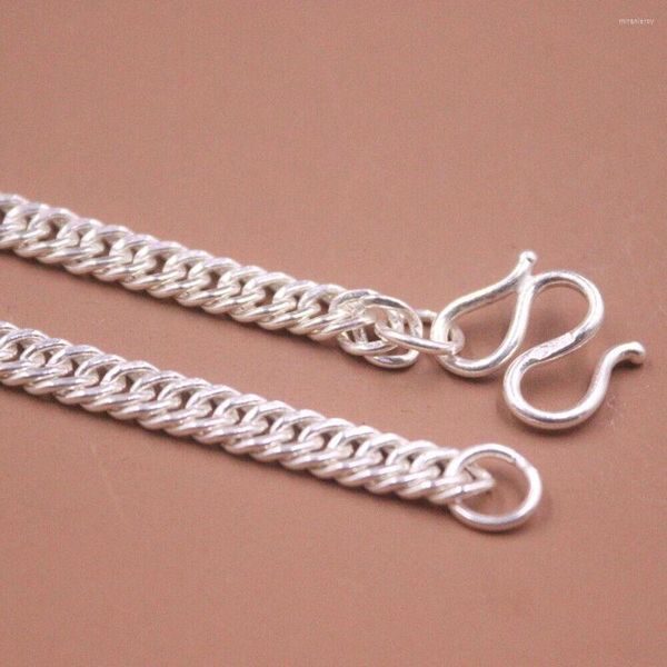 Catene Real 999 Fine Silver 6mm Curb Link Chain Collana 19.7 