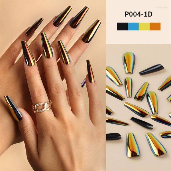 Unhas Postiças Unhas Artísticas de Comprimento Europeu e Americano Adesivos Comprimidos Long Armor Ins Style