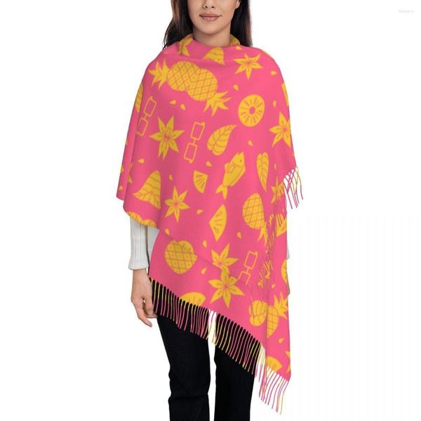 Sciarpe Summer Pineapple Occhiali da sole Donna Pashmina Scialle Avvolge Sciarpa con frange Lunga grande