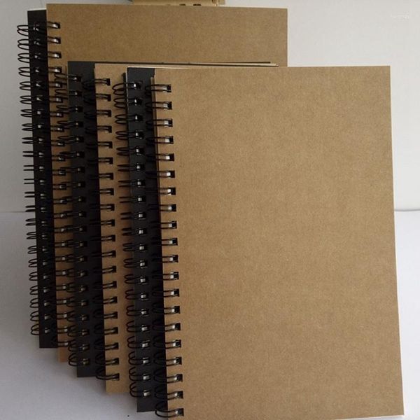 Retro Simple Coil Sketch Notebook Pittura Notepad Kraft Carta Diario Blankkraft Pagine interne degli studenti Business