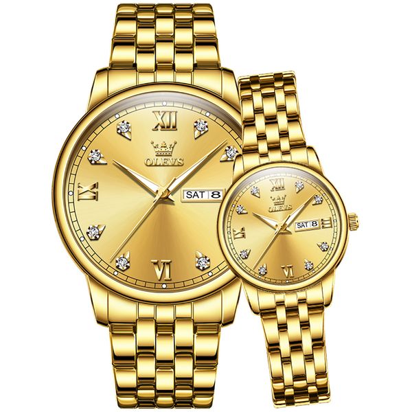 Couple de luxe montres hommes montre à quartz de haute qualité pour les amoureux de la mode en acier grand cadran 41mm 29mm hommes lumineux montre boucle solide montre en or femmes avec boîte-cadeau 5525