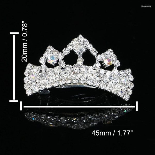 Haarspangen Haarspangen Mode AB Farbe Strass Mini Tiara Krone Charme Haustier Haarspange Hairwear Ornament Schmuck Zubehör 6 Stück LotHair Ha