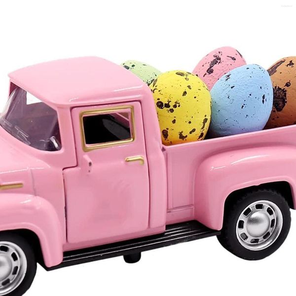 Fiori decorativi Camion di Pasqua con uova Decor Po Prop Smoothly Farmhouse Car Retro Spring For Festival Celebration Party Home