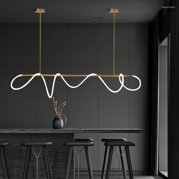 Pendelleuchten, moderne LED-Leuchten, langer Schlauch, Hängelampe für kreative Bar, Café, Shop, Kunst, Rezeption, nordische Designer-Kronleuchter