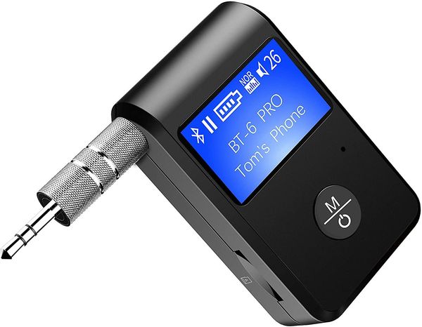 Conectores Receptor Bluetooth, Adaptador Auxiliar Bluetooth 5.0 com Display, com Redução de Ruído Dsp/cvc e Slot para Cartão Tf