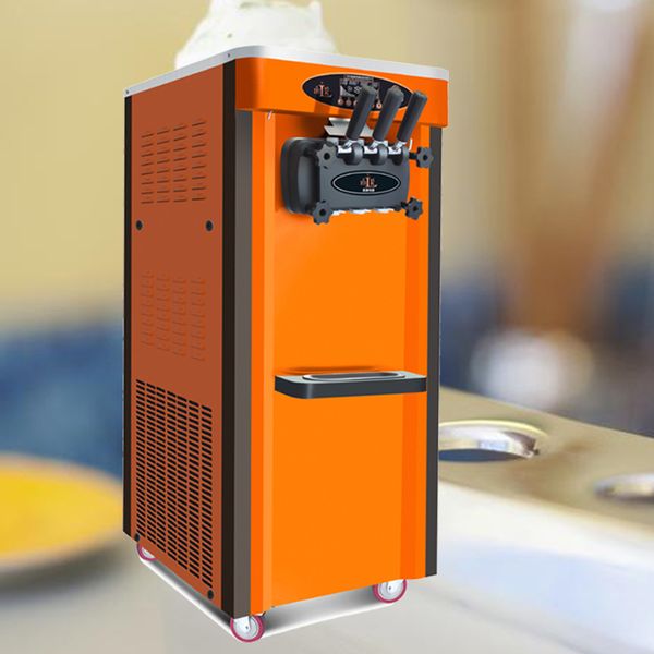 LINBOSS Ticari Yumuşak Dondurma Makinesi Tam Otomatik Paslanmaz Çelik 220V/110V Dikey Soğutma Ekipmanları Koni Makinesi