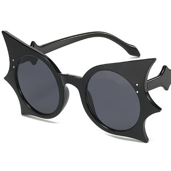 Hip Hop Óculos de Sol Feminino Engraçado Morcego Óculos de Sol Adumbral Anti-UV Óculos de Personalidade Óculos de Lente Redonda Ornamental
