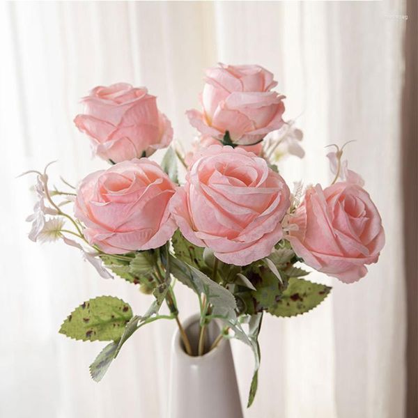 Dekorative Blumen Rose Fake Hochzeit Home Dekorationen Stoff Künstliche Blumen Zimmer Dekor Brautstrauß Mutter Valentinstag Geschenk