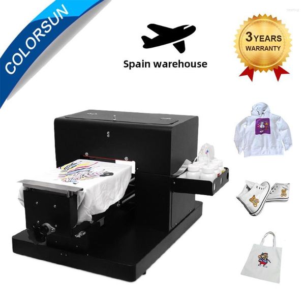 Принтер Colorsun DTG A4 для футболки, хлопчатобумажная ткань, многофункциональная печатная машина, темный и цветной склад в Испании