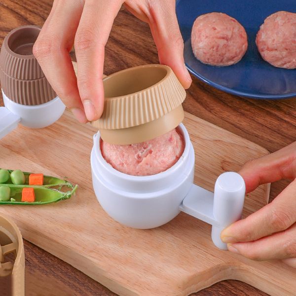 Meat Aves Tools 2pcsset Meatball Maker Kitchen Fish Ball Rice Making Mold NonStick DIY Stuffed Sand Shaper 230629