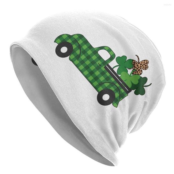 Береты Shamrock Leaf Bonnet Hat Cool Ski Skullies Beanies Hats Автомобиль Унисекс Вязаная Теплая Термоупругая Кепка