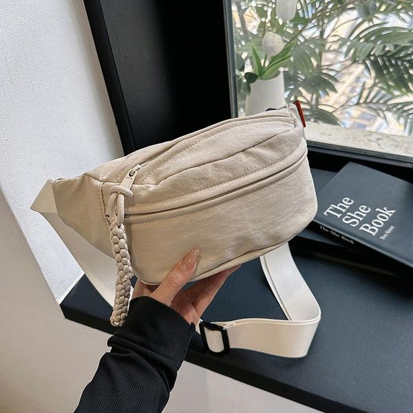 Bel çantaları gündelik trend çantası kalça paketi sokak tarzı kadın kemer büyük kapasiteli naylon paketler unisex hip-hop crossbody göğüs