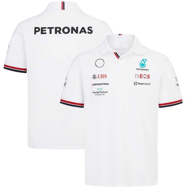 2023 New Formula One Polo da uomo F1 Team manica corta Petronas Racing Camicia estiva Camicia con colletto Camicia casual traspirante Nome personalizzato Numero Sgdd