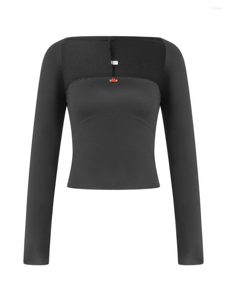 Damen-Tanks für Damen, Y2K-Kleidung, stilvolles, plissiertes, gerüschtes Crop-Top mit langärmeligem Mesh-Bolero – Vintage-Harajuku-T-Shirts für 2000er-Jahre-Streetwear