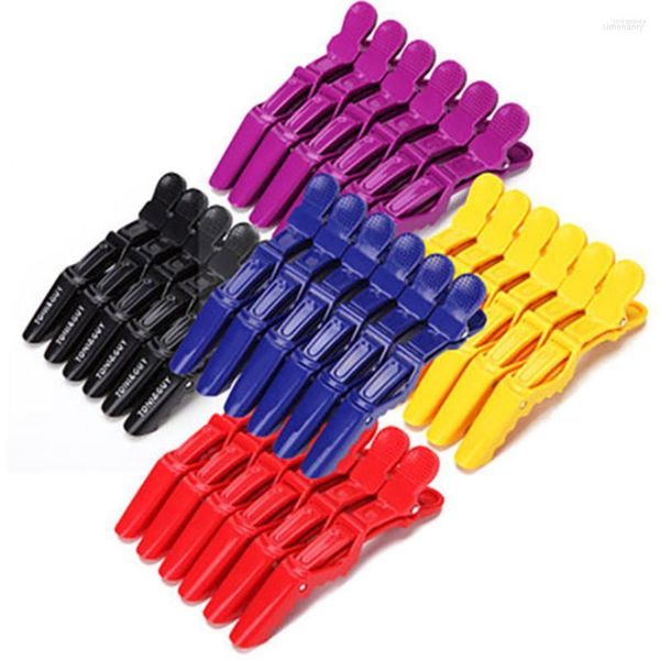 Clip per capelli 6x Nero opaco di sezionamento clip clip Grip per parrucchiere Salon Tool Alligator per donne ragazze