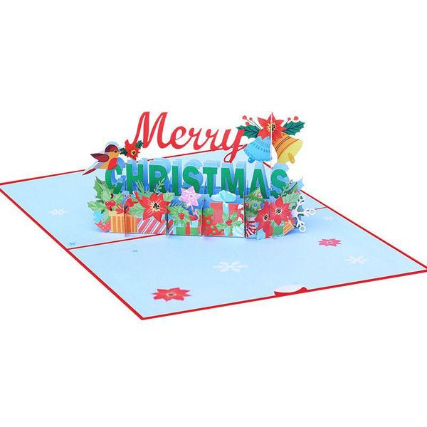 Tebrik Kartları Merry Christmas Pop Up Kart El Yapımı 3D Noel Tatili Hediyeleri Damla Teslimat Ev Bahçe Şenlikli Parti Olay Dh8Ki Malzemeleri