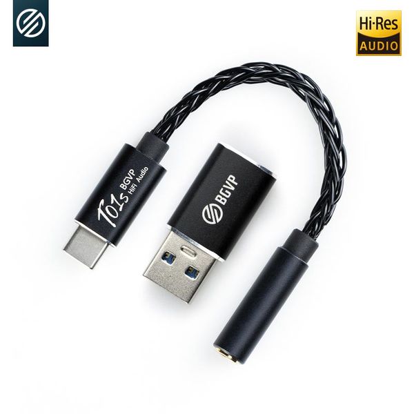 Connectors BGVP T01S USB DAC Amp Adapter Typec to 3,5 мм Audio Cable CX31993 Усилитель наушников PCM 384 кГц для Android Windows ПК