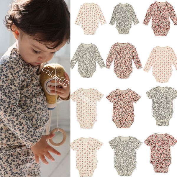 Pagliaccetti EnkeliBB Baby Summer and Autumn Cute Floral Pattern Pagliaccetto Designer Print Infant Born Boy Girl Abbigliamento Qualità 230628