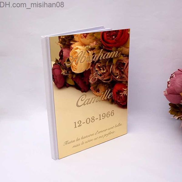 Outros materiais para festas de eventos Estilos diferentes Assinatura de casamento personalizada Livro de convidados Capa de espelho personalizado Vazio Branco Páginas em branco Decoração de festa 220811 Z230630