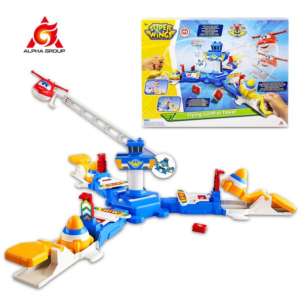 Action Toy Figures Super Wings Flying Control Tower Table Game Flying Jett Family Games Children's Toys For 4 Players for Kid Birthday Gifts 230628