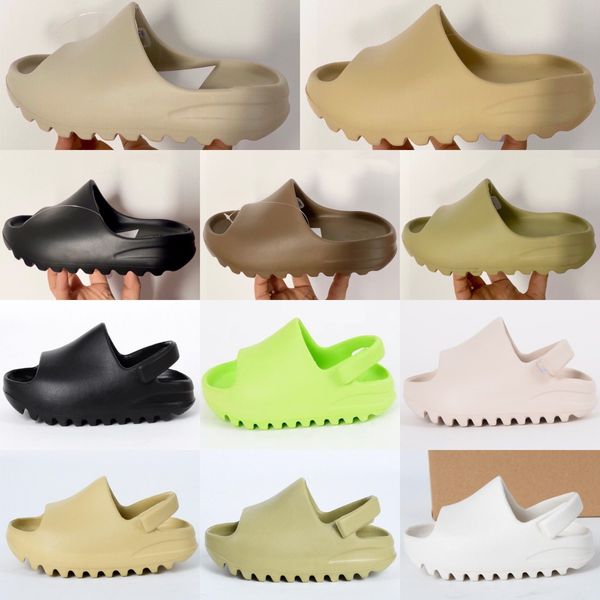 Kinderrutschen, Kinderhausschuhe, Jungen-Sandalen, Eltern-Kind-Schuhe, Schaumstoffläufer, EVA-Rutsche, große Kinder-/Jugendhausschuhe, Wüstensandhaus, Badezimmer, Onyxharz, Knochen, Erde, Braun, Grün