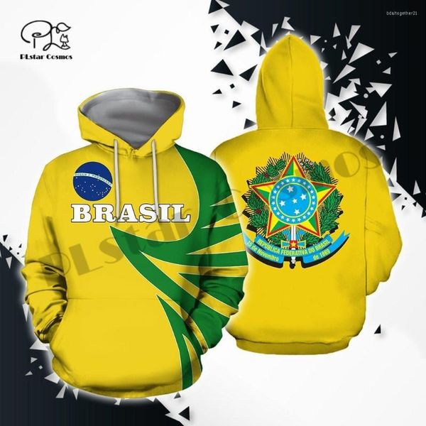 Moletons masculinos PLstar Cosmos 3DPrint Est Brasil Country Flag Art Unique Men/Women Cozy Hrajuku Casual Streetwear Hoodies/Zip/Sweatshirt -7