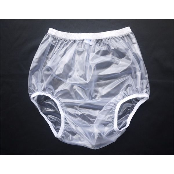 Stoffwindeln ABDL Haian Erwachsenen-Inkontinenz-Anzieh-Kunststoffhöschen, Farbe Transparent Weiß, 3er-Pack 230629