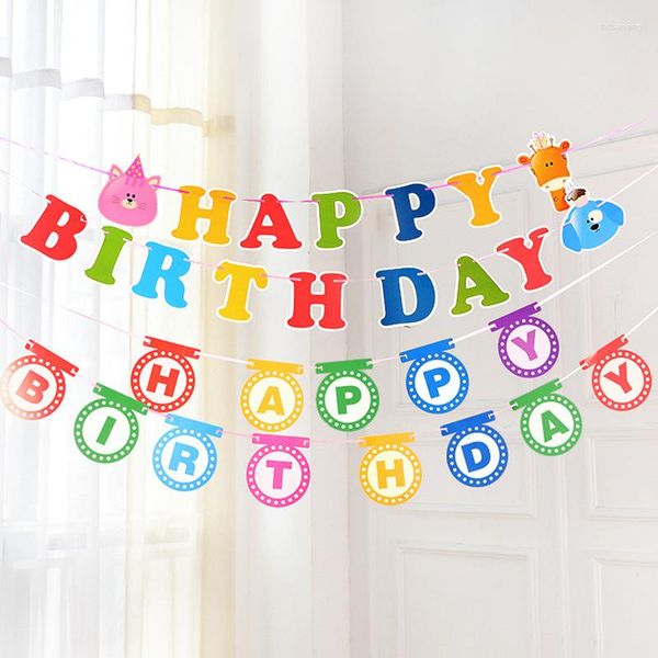 Party Dekoration Geburtstag Bunting Baby Szene Layout Happy Letter Pull Flag Banner Papierschnur S1225