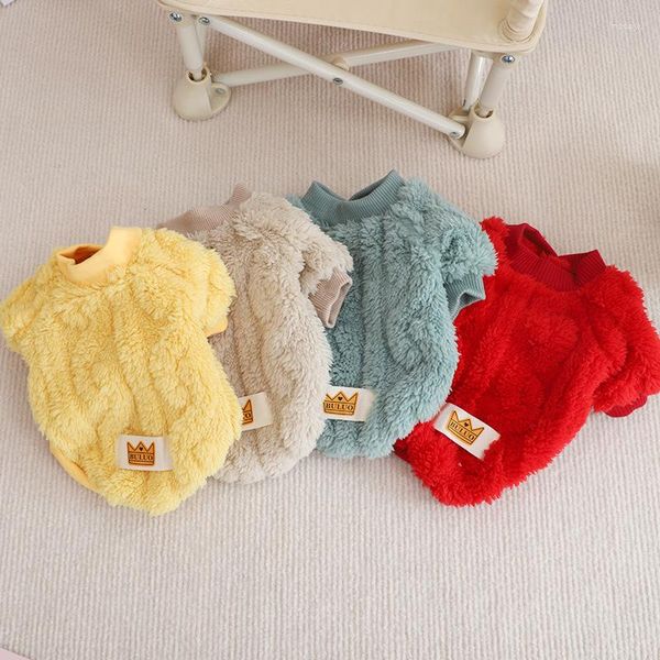 Abbigliamento per cani Vestiti per animali domestici Cappotto per gatti Giacca invernale in pile per cuccioli Autunno/Inverno Apperal Colori solidi