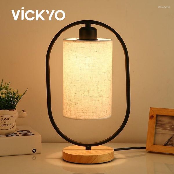 Tischlampen VICKYO Moderne LED-Lampe Kreativer Holzschreibtisch Nachttisch Nachtbeleuchtung für Wohnzimmer Kinder Schlafzimmer Home Lichtdekoration