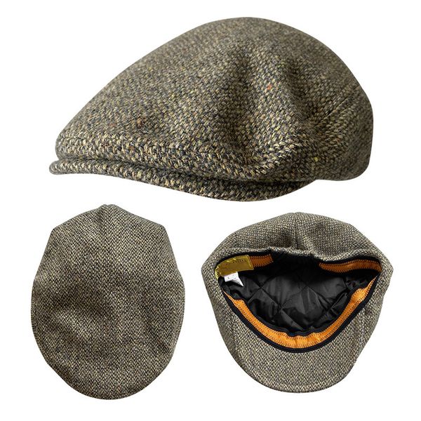 Novo gorro plano de lã masculino chapéu de taxista de golfe Gatsby Ivy boné chapéu de caça irlandês boina motorista de jornaleiro BLM440