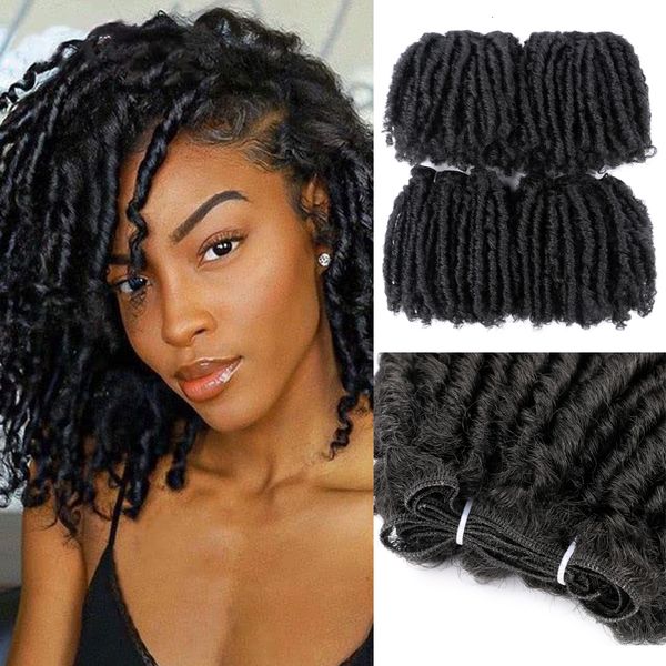 Spitze Perücken Haar Bulks Synthetische Kurze Afro Lockige Twist Weben Schwarz Braun Lila Afrikanische Frisur Doppel Schuss Voller Kopf 230629