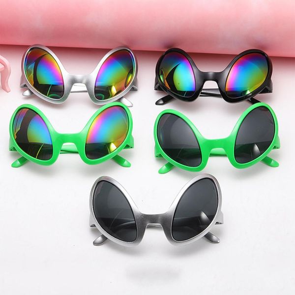 Sonnenbrillenrahmen Alien-Brille Lustige Urlaubsparty Halloween Erwachsene Kinderzubehör Regenbogenlinsen ET Sonnenschutz 230629