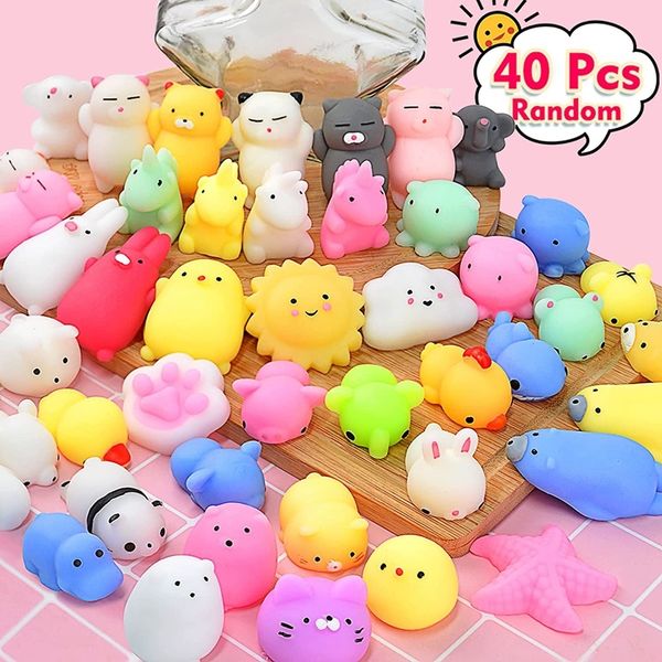 Dekompressionsspielzeug Squishies Mochi Squishy Toys 40 Stück Partygeschenke für Kinder Mini Kawaii Tier Squishies Katze Squeeze Stressabbau Spielzeug Zufällig 230629