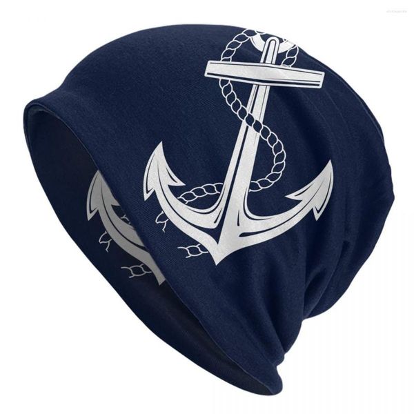 Boinas Âncora Náutica Leme Nav Stle Bonnet Chapéus Veleiros Oceano Marinho Caveiras Gorros Masculino Feminino Mola Cabeça Wrap Caps