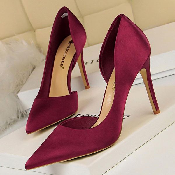 Stivali scarpe bigtree new vino rosso verde blu da donna nero pompa scarpe da ufficio con tacchi alti tacchi alti