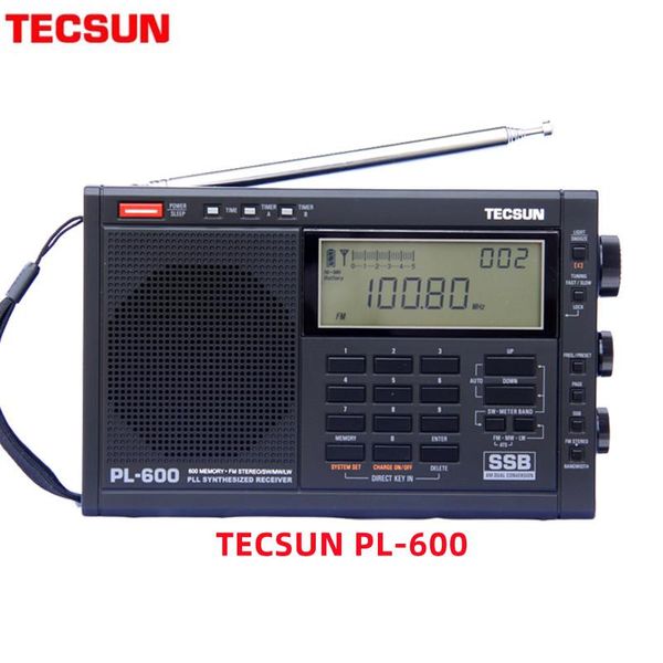 Radio Tecsun Pl600 Sintonia digitale Fullband Fm/mw/sbb/pll Radio stereo Pl600 sintetizzata ad alta sensibilità e suono profondo